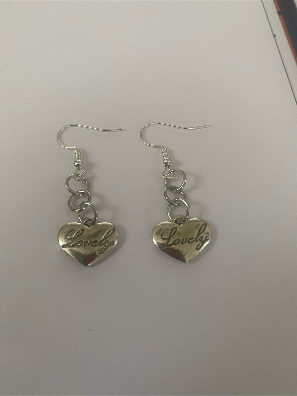 Hand Crafted Silver Heart Dangle Earrings